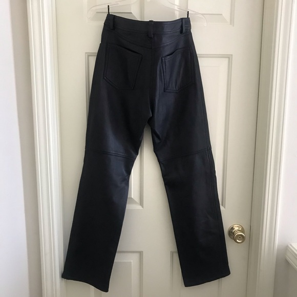 Rampage leather high-rise pants with classic 5-pocket design.  Size 7 - Picture 4 of 6